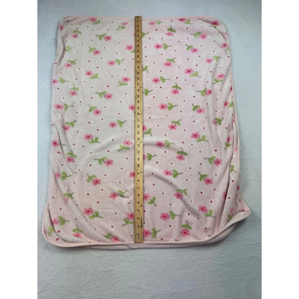 Child of Mine by Carters Baby Blanket Pink Floral Polka Dot Plush Fleece CM4650G